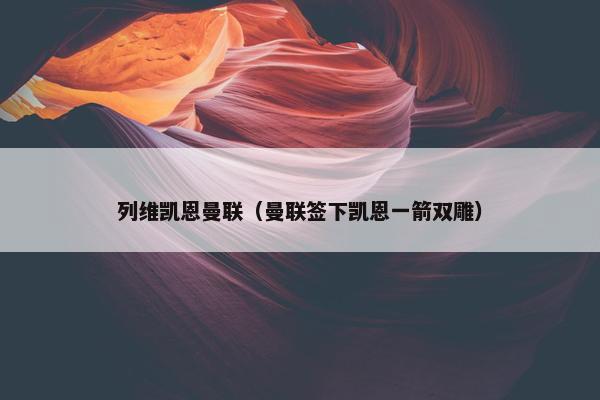 列维凯恩曼联（曼联签下凯恩一箭双雕）