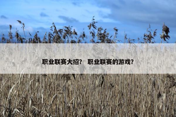 职业联赛大招？ 职业联赛的游戏？