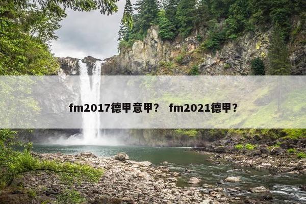 fm2017德甲意甲？ fm2021德甲？