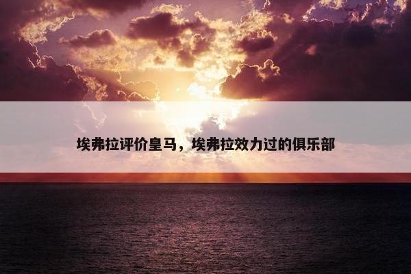 埃弗拉评价皇马，埃弗拉效力过的俱乐部