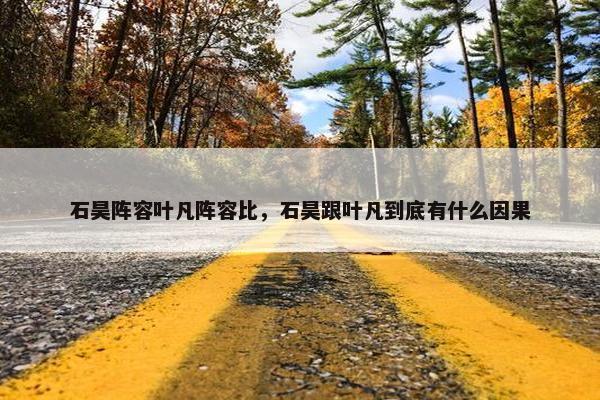 石昊阵容叶凡阵容比，石昊跟叶凡到底有什么因果