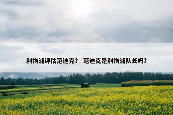 利物浦评估范迪克？ 范迪克是利物浦队长吗？