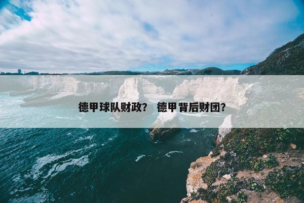 德甲球队财政？ 德甲背后财团？