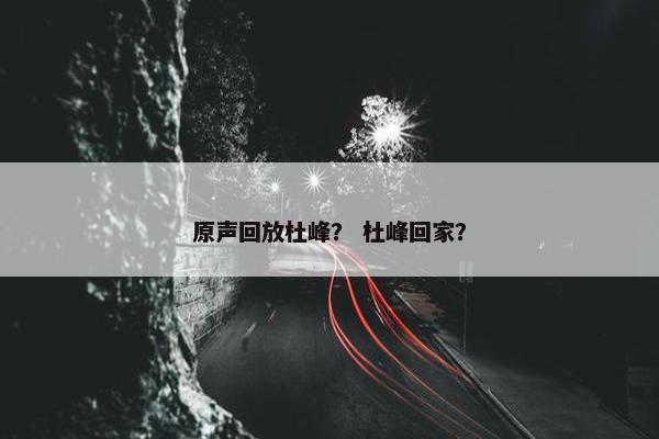 原声回放杜峰？ 杜峰回家？