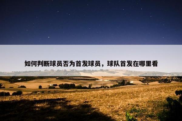 如何判断球员否为首发球员，球队首发在哪里看