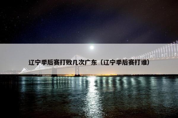 辽宁季后赛打败几次广东（辽宁季后赛打谁）