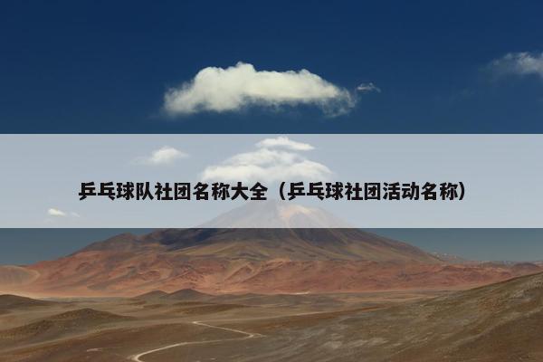乒乓球队社团名称大全（乒乓球社团活动名称）