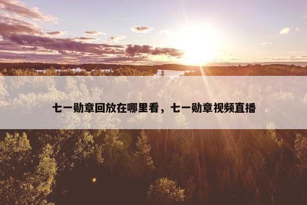 七一勋章回放在哪里看，七一勋章视频直播