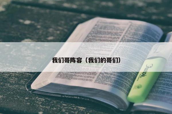我们哥阵容（我们的哥们）