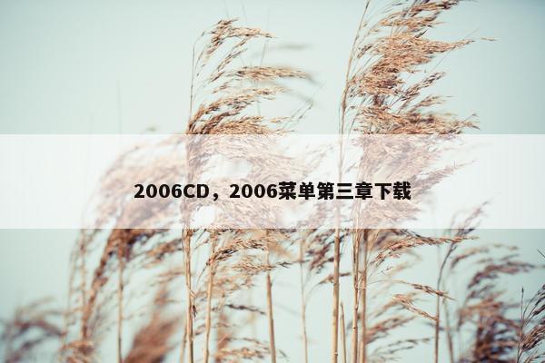 2006CD，2006菜单第三章下载
