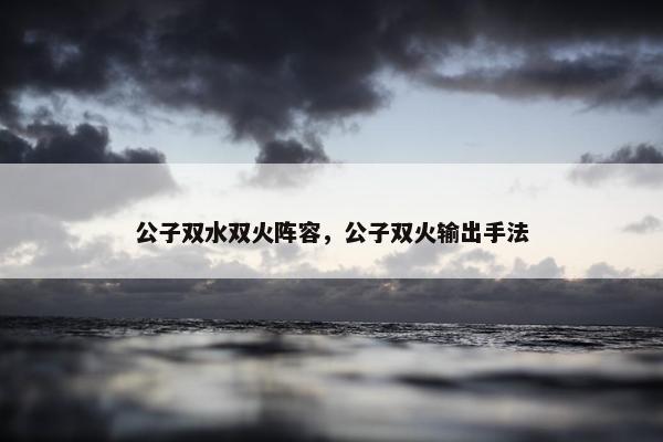 公子双水双火阵容，公子双火输出手法