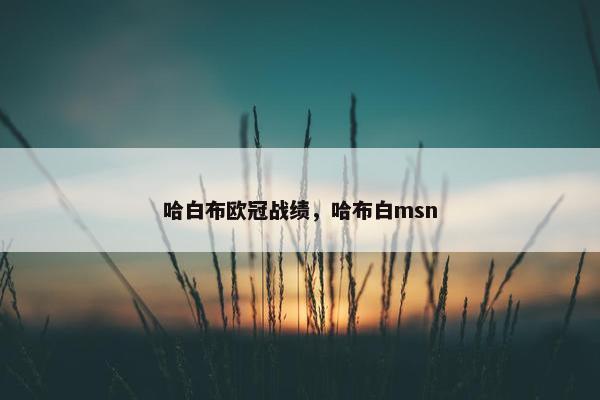 哈白布欧冠战绩，哈布白msn