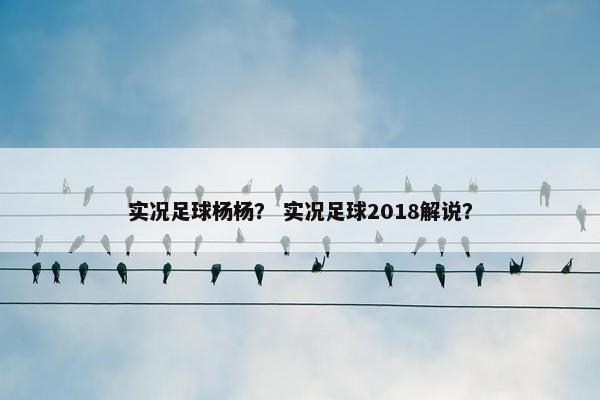 实况足球杨杨？ 实况足球2018解说？