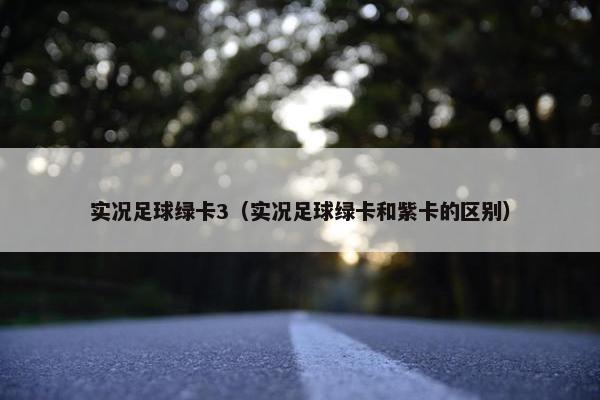 实况足球绿卡3（实况足球绿卡和紫卡的区别）