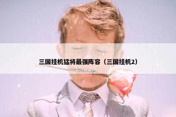 三国挂机猛将最强阵容（三国挂机2）
