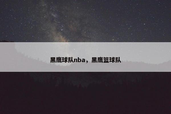 黑鹰球队nba，黑鹰篮球队