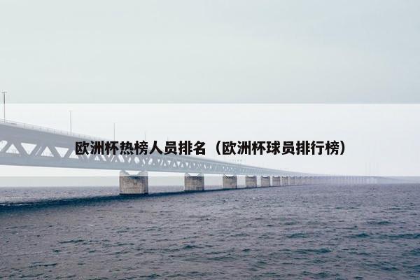 欧洲杯热榜人员排名（欧洲杯球员排行榜）