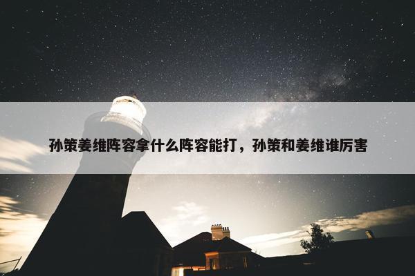 孙策姜维阵容拿什么阵容能打，孙策和姜维谁厉害