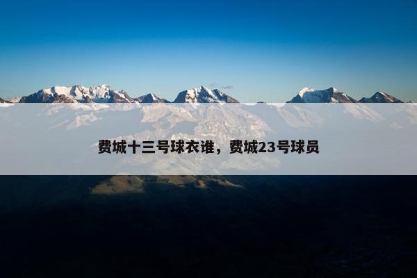 费城十三号球衣谁，费城23号球员