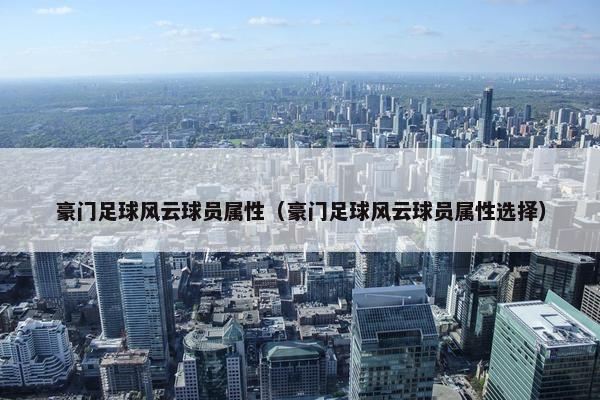 豪门足球风云球员属性（豪门足球风云球员属性选择）