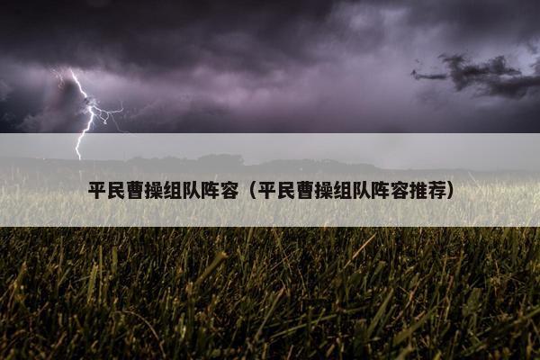 平民曹操组队阵容（平民曹操组队阵容推荐）