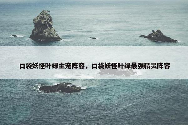 口袋妖怪叶绿主宠阵容，口袋妖怪叶绿最强精灵阵容