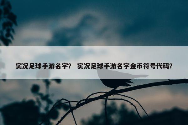 实况足球手游名字？ 实况足球手游名字金币符号代码？