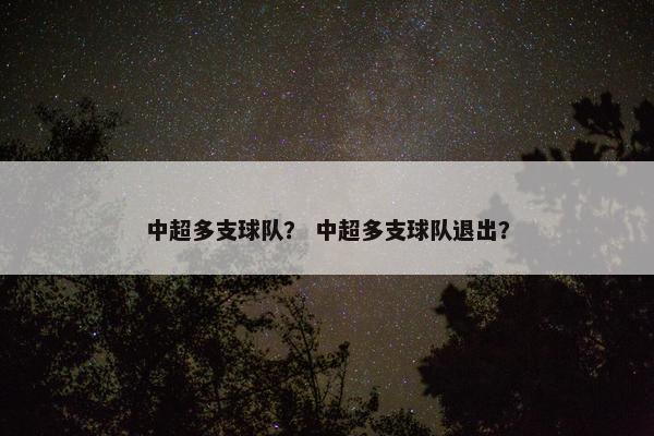 中超多支球队？ 中超多支球队退出？