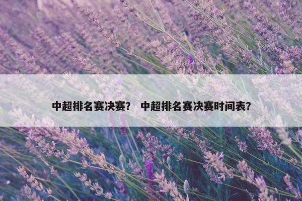 中超排名赛决赛？ 中超排名赛决赛时间表？