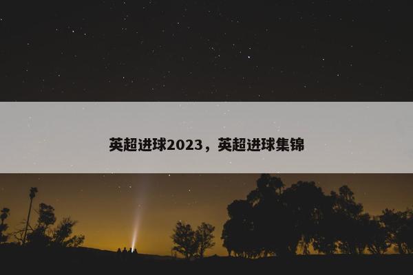 英超进球2023，英超进球集锦