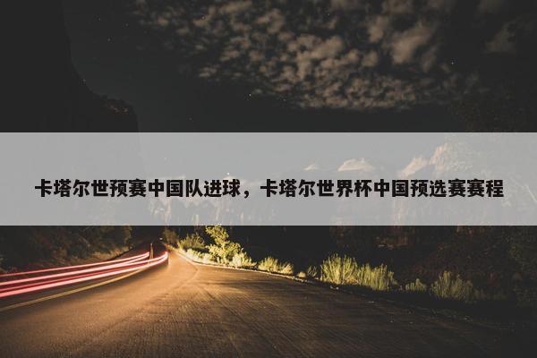 卡塔尔世预赛中国队进球，卡塔尔世界杯中国预选赛赛程