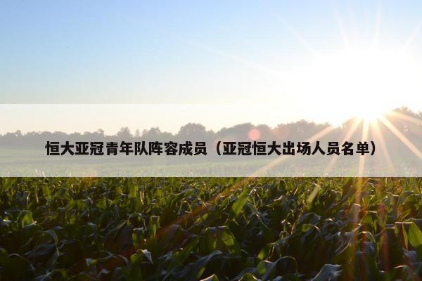 恒大亚冠青年队阵容成员（亚冠恒大出场人员名单）