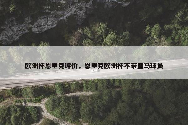 欧洲杯恩里克评价，恩里克欧洲杯不带皇马球员