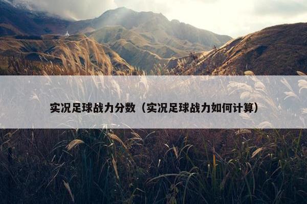 实况足球战力分数（实况足球战力如何计算）