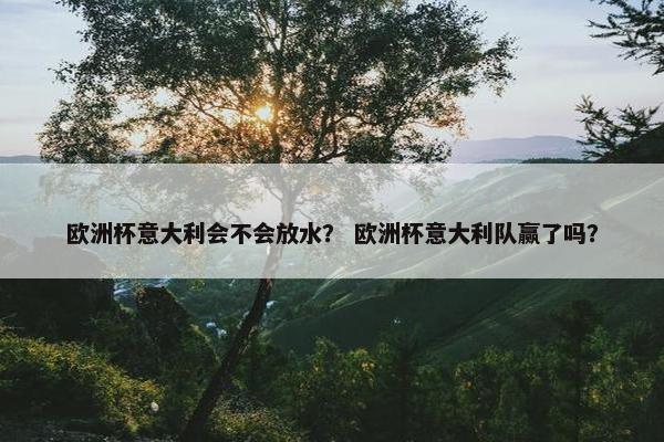 欧洲杯意大利会不会放水？ 欧洲杯意大利队赢了吗？