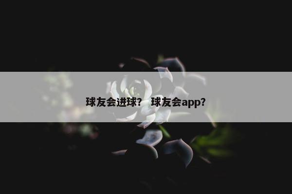 球友会进球？ 球友会app？