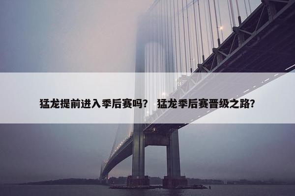 猛龙提前进入季后赛吗？ 猛龙季后赛晋级之路？