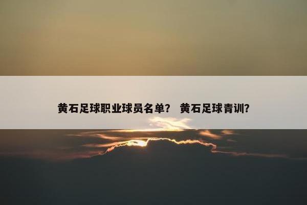 黄石足球职业球员名单？ 黄石足球青训？