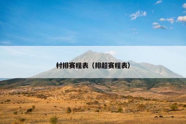 村排赛程表（排超赛程表）