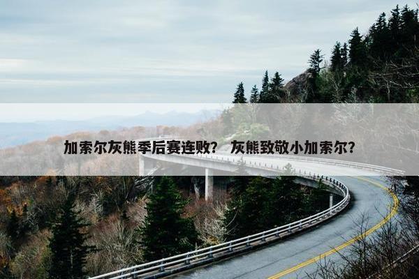 加索尔灰熊季后赛连败？ 灰熊致敬小加索尔？