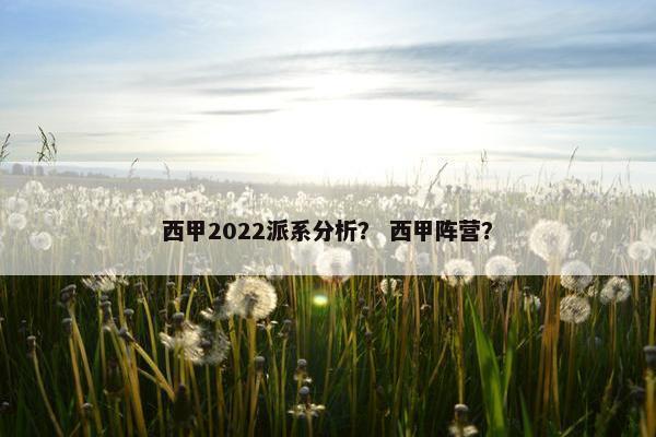 西甲2022派系分析？ 西甲阵营？
