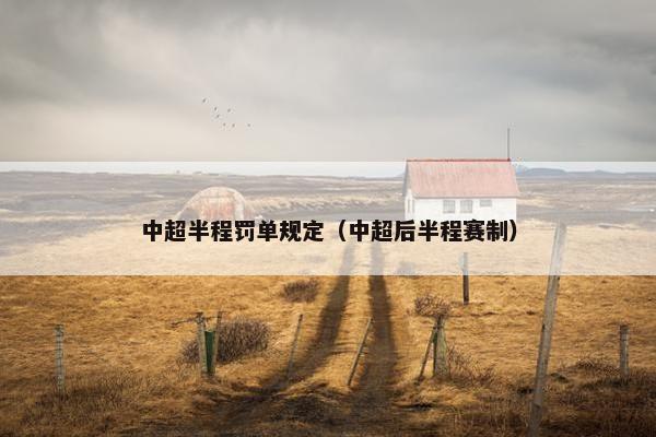 中超半程罚单规定（中超后半程赛制）