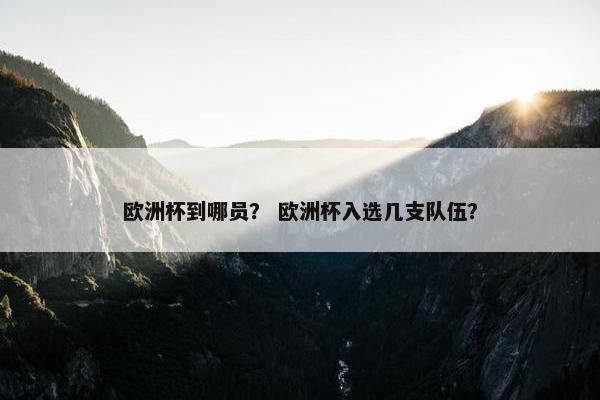 欧洲杯到哪员？ 欧洲杯入选几支队伍？