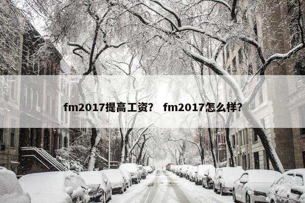 fm2017提高工资？ fm2017怎么样？