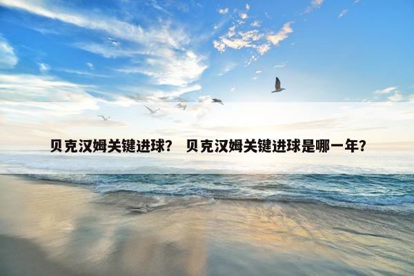 贝克汉姆关键进球？ 贝克汉姆关键进球是哪一年？