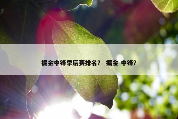 掘金中锋季后赛排名？ 掘金 中锋？
