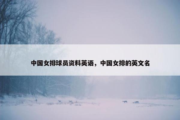 中国女排球员资料英语，中国女排的英文名
