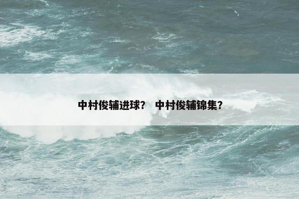 中村俊辅进球？ 中村俊辅锦集？