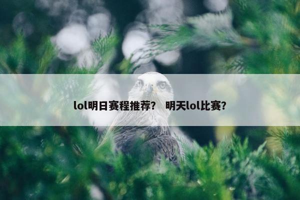 lol明日赛程推荐？ 明天lol比赛？