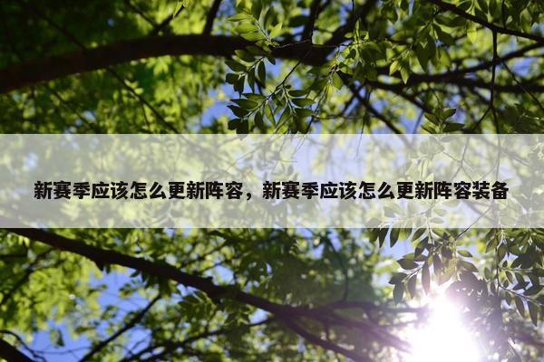 新赛季应该怎么更新阵容，新赛季应该怎么更新阵容装备